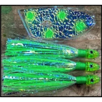 Ito Flies Meat Rig. Clear Crush Green Dot Bay Rat 17-157-3