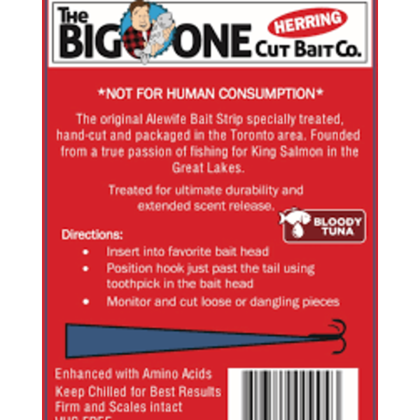 Big One Bait Company Frozen Herring Strips Bloody Tuna . 5pk