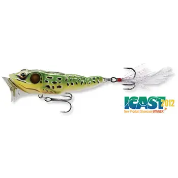Live Target Frog Popper. 2.5" Green/Yellow 1/4oz