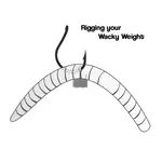 Tungsten 4 Anglers Tungsten 4 Anglers Black Wacky Rig Weight 6-pk