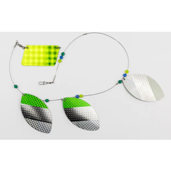Opti Tackle Custom Cowbell 4" Mean Green Glow Silver Back