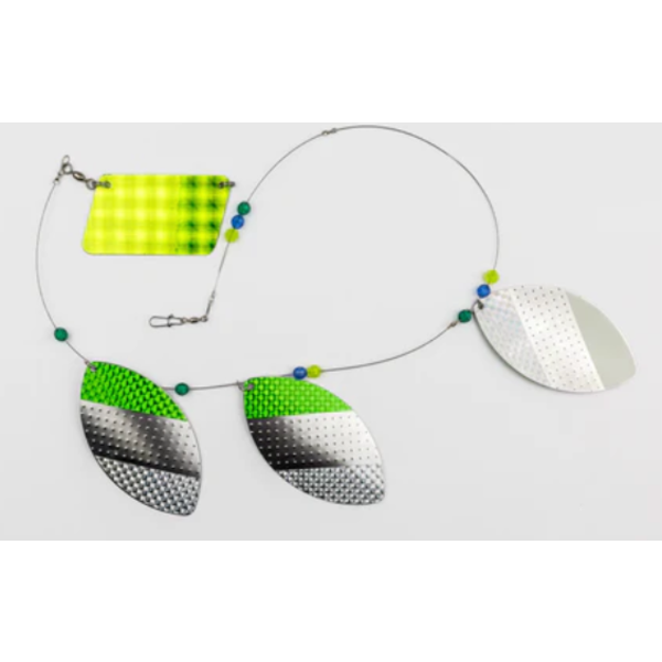 Opti Tackle Custom Cowbell 4" Mean Green Glow Silver Back