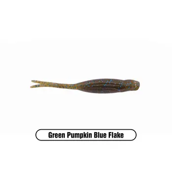 X Zone Stealth Finesse Series 2.75" Scented Stealth Minnow. Green Pumpkin Blue Flake