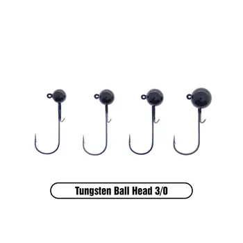 X Zone Tungsten Ball Head Jig Black 3/16oz 3/0 3-pk