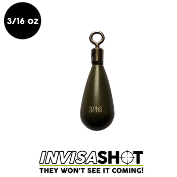 Woo Tungsten Invisashot Closed Eye 3/16oz Green Pumpkin Drop Shot Weight 3-pk