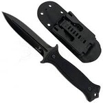 Havoc Fixed Blade Knife, 4.75in, D2, Spear Point, G10 Handle, Black