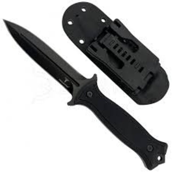 Havoc Fixed Blade Knife, 4.75in, D2, Spear Point, G10 Handle, Black