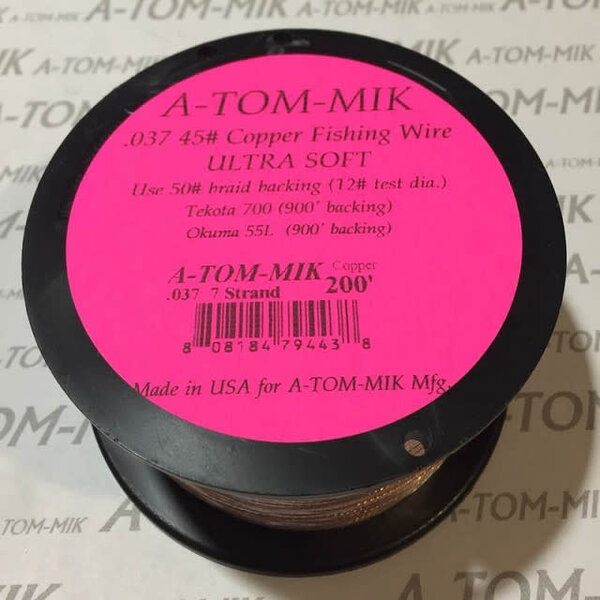 A-Tom-Mik Copper Multistrand Trolling Wire .037 200'