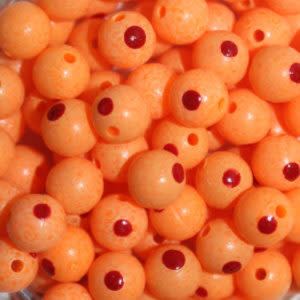 Troutbeads Blood Dot Egg 8mm. Sun Orange