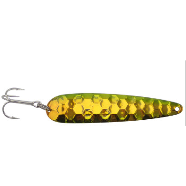 Wolverine Tackle Silver Streak 4" Standard Spoon Monkey Puke Glow Back