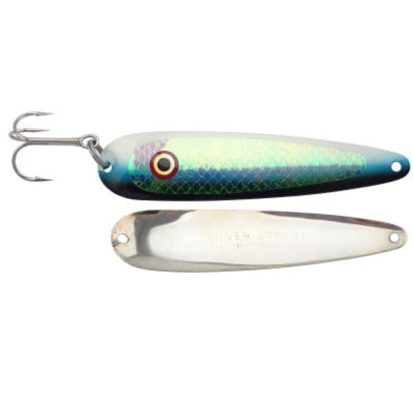 Wolverine Tackle Silver Streak 4" Standard Spoon Blue Alewife
