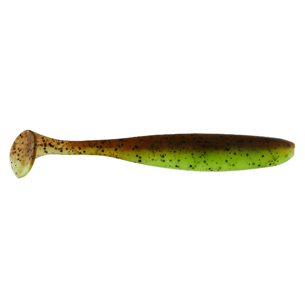 Keitech Keitech Easy Shiner 4" Green Pumpkin/Chartreuse 7-pk