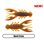 X Zone Stealth Finesse Series 2.5" Scented Stealth Craw. Burnt Craw