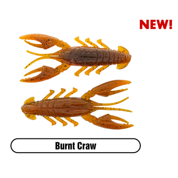 X Zone Stealth Finesse Series 2.5" Scented Stealth Craw. Burnt Craw