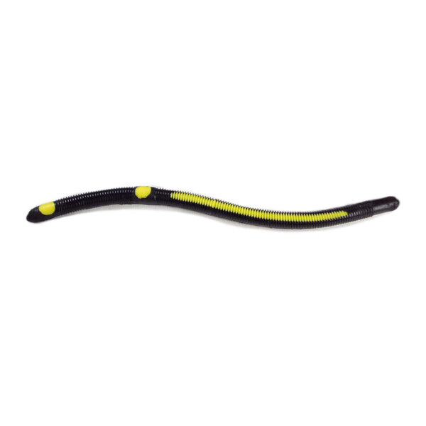 Kellys Striper Pre-Rigged Plastic Worm Black Yellow