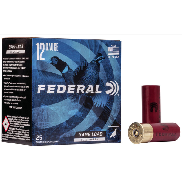Federal Federal Game-Shok Upland - Hi-Brass Shotshell 12 GA, 2-3/4 in, 1-1/4oz,1330 fps, 25 Rnd per Box