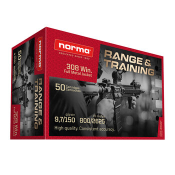 Norma Range & Training 308 Win 150gr FMJ Ammunition Box of 50
