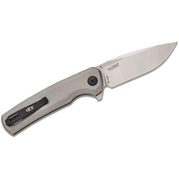 Kershaw Zero Tolerance Button Lock Flipper Knife 3.2" CPM-S45VN Two-Tone Drop Point Blade, Bead Blasted Titanium Handles, Reversible Clip