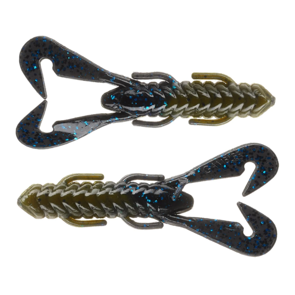 Gambler Burner Craw 4" Green Pumpkin Black Blue Glitter Tip 7-pk
