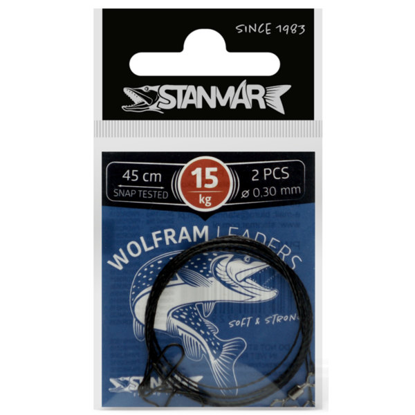 Stanmar Wolfram Tungsten Wire Leaders 33lb/17'' 2 pc