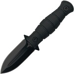 Takumitak Little Buddy Black Double Edge Spear Point Fixed Blade Knife Black Handles