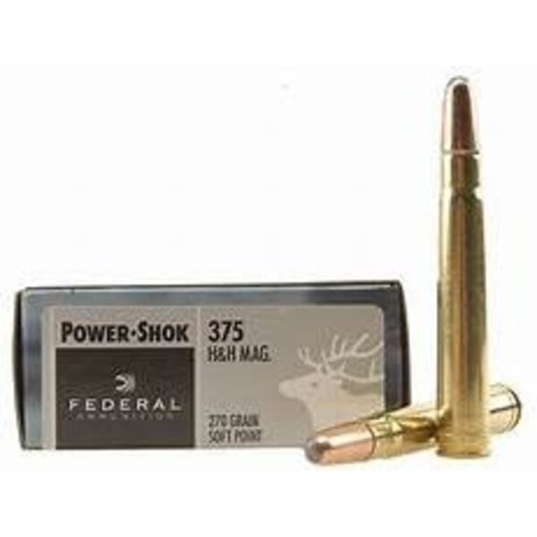 Federal Federal Power Shok Rifle Ammo 375 H&H Mag Soft Point 270gr 2690fps 20 Rounds