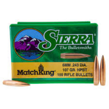 6mm .243 Dia 107 Gr HPBT  Box of 100