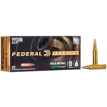 Federal Federal Premium Gold Medal Match 223 Rem Sierra Matchking BTHP 69 Grain Ammunition