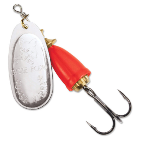 Blue Fox Classic Vibrax 3/8oz Silver/Fluorescent Red Spinner