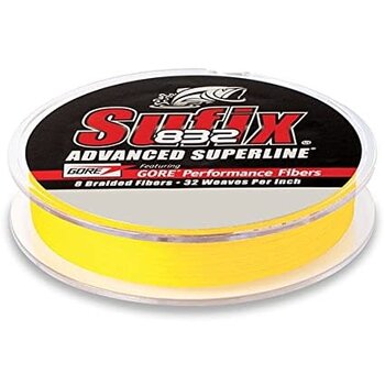 Sufix 832 Braid 50lb Hi-Vis Yellow 150yds