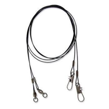 Spro Nylon Coated Wire Leader. Black 12" 30lb 2-pk