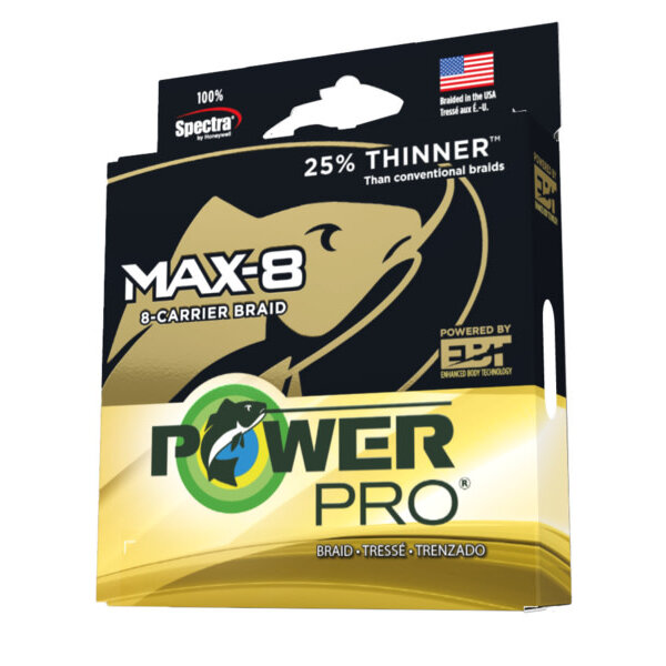 PowerPro Max8 30lb 8-Carrier Braided Line 300yds White