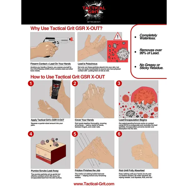 Tactical Grit 3.3oz GSR-X-OUT Waterless Hand Cleaner