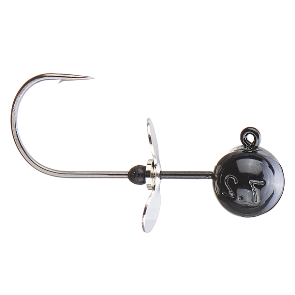 X Zone Propeller Head Jig Black 1/8oz 1/0 2-pk
