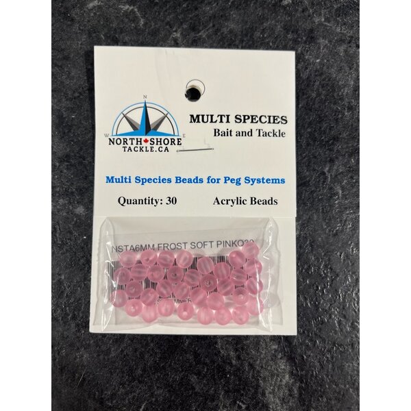 North Shore Tackle Acrylic Beads 6mm Frost Soft Pink