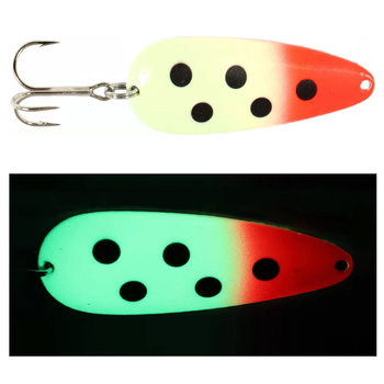 Moonshine Lures Casting Spoon Glow Bloody Nose 1oz