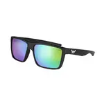 waterland Polarized Sunglasses Slaunch Matte Black - Green Mirror