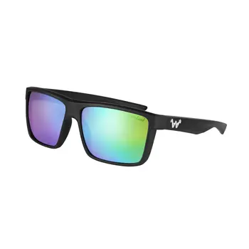 waterland Polarized Sunglasses Slaunch Matte Black - Green Mirror
