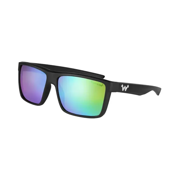 waterland Polarized Sunglasses Slaunch Matte Black - Green Mirror
