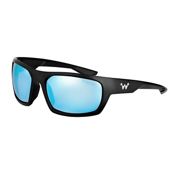 waterland Polarized Sunglasses Milliken Matte Black - Blue Mirror