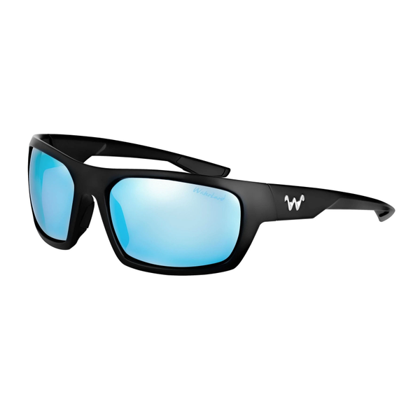 waterland Polarized Sunglasses Milliken Matte Black - Blue Mirror