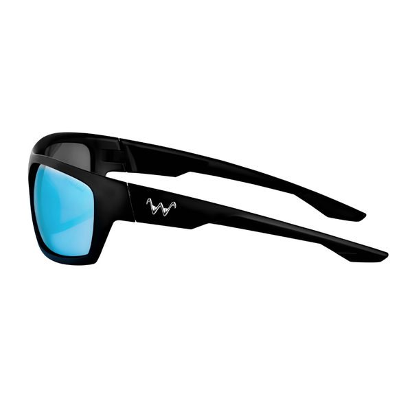 waterland Polarized Sunglasses Milliken Matte Black - Blue Mirror
