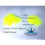 North Shore Tackle Trout Worm's 2" Chartreuse