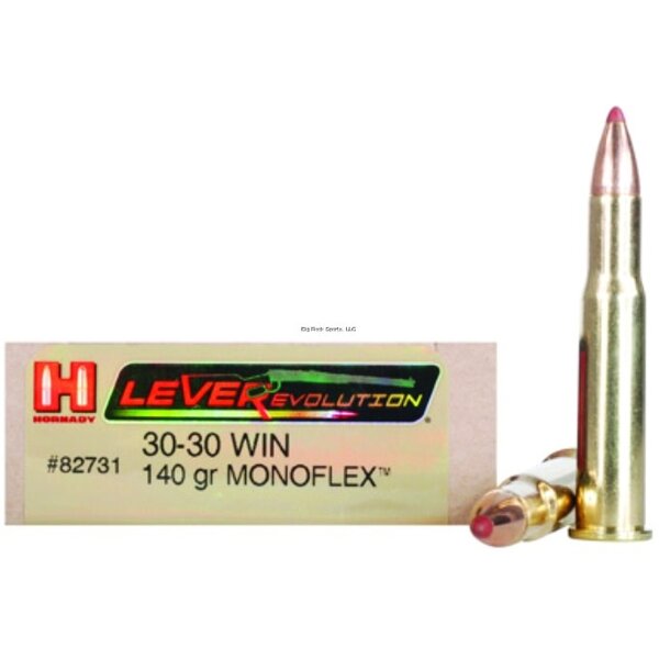 Hornady Hornady LEVERevolution 30-30 WIN, MoNoFlex, 140 Grains, 2465 fps, 20, Boxed