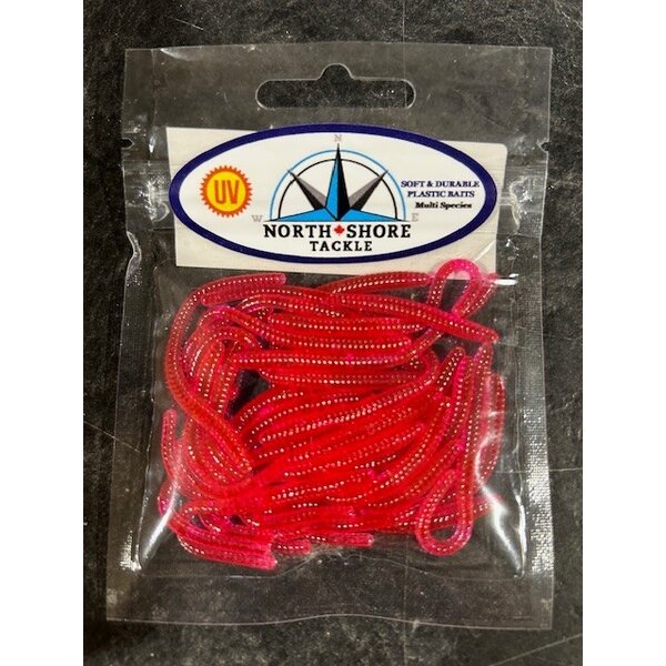 North Shore Tackle Trout Worm's 2" Ruby Blood Red