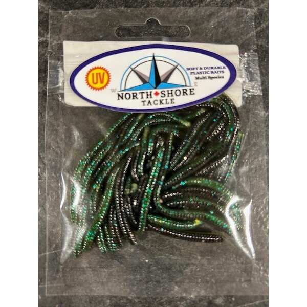 North Shore Trout Worm's 2" Neon Green Black