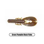 X Zone Muscle Back 3.25" Finesse Craw. Green Pumpkin Black Flake 8-pk