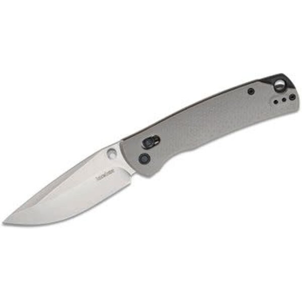 Kershaw 1426 Sequence DuraLock KVT Folding Knife 3.32" Stonewashed Drop Point Blade, Gray Glass-Reinforced Nylon Handles, Reversible Clip, AXIS/Crossbar Lock