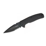 Kershaw 1407 Conduit Liner Lock Assisted Flipper Knife 2.9" Black Oxide Spear Point Combo Blade, Black Glass-Reinforced Nylon Handles, Reversible Clip - 1407ST