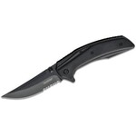 Kershaw 8320BLKST Outright Frame Lock Assisted Flipper Knife 3" Black PVD Upswept Combo Blade, Black G10 and Stainless Steel Handles